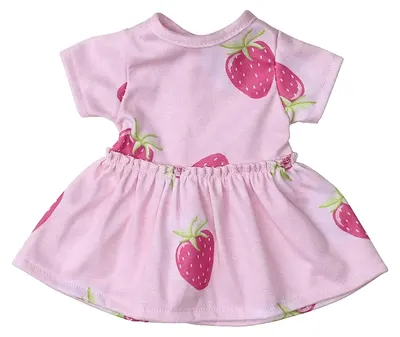 Rochie pentru păpușă Micki Lillan & Friends - Cu înălțimea 28-35 cm, roz cu căpșuni