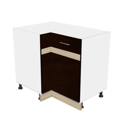 Corp colt inferior YANA, 1 usa, corp alb, fronturi sonoma inchis + sonoma deschis, 90x62x77 cm