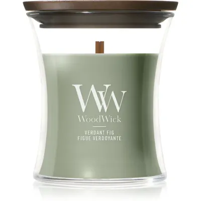Woodwick Verdant Fig lumânare parfumată cu fitil din lemn 85 g