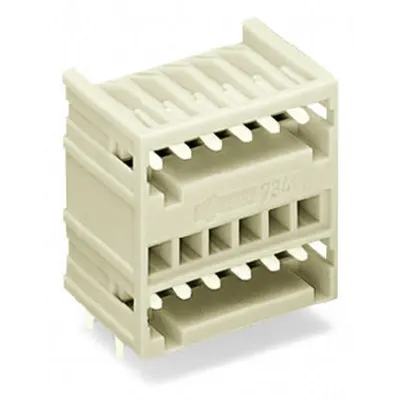 THT double-deck male header; 1.0 x 1.0 mm solder pin; angled; 100% protected against mismating; Pin spacing 3.5 mm; 14-pole; light gray