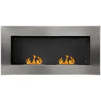 HOMCOM Semineu pe Bioetanol incalzitor Realizat din Inox cu 2 Arzătoare, aparat de incalzire ecologic 110x54x14cm Aosom |Romania