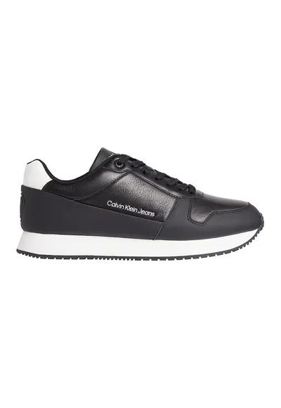 Pantofi sport low-cut de piele Retro Runner - Negru