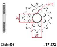 JT - Pinion (fata) JTF423, 18 dinti - B-King 1300 Hayabusa 1300 08-