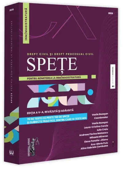 Spețe pentru admiterea la INM / magistratură. Drept civil și drept procesual civil - 2025 - Paperback brosat