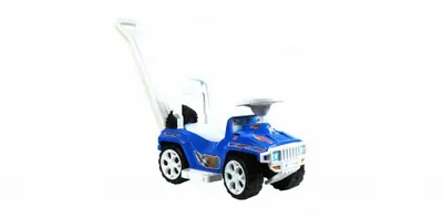 Masinuta pentru copii Novokids My first SUV Car XXL Albastru, Lungime 85 cm, maner de impins detasabil pentru parinti, spatiu pentru depozitare