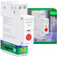 Siguranta inteligenta Nous D1Z, 16A, ZigBee, 1 canal, Monitorizare energie, montare pe sina DIN / 5905072800570