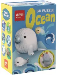 Set puzzle 3D Apli Kids - Ocean, focă, pui de focă și pește