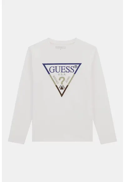 Bluza din bumbac cu logo - Albastru inchis/Verde pal/Alb optic