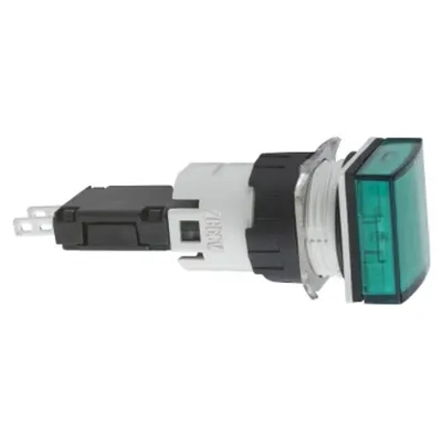 Lampa Pilot Patrata Ø 16, Verde, Led Integral, 24 V, Conectori Faston