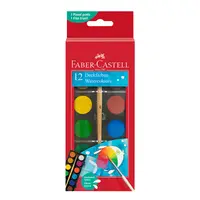 Acuarele pastila, 12culori/set (24mm) + pensula, 2023 Faber-Castell
