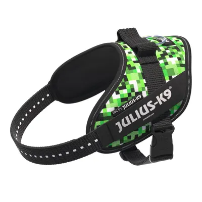 Ham Julius-K9 IDC Power, Pixelfield, reflectorizant, circumferința piept 49-67 cm, pentru câini cu greutate de 7-15 kg