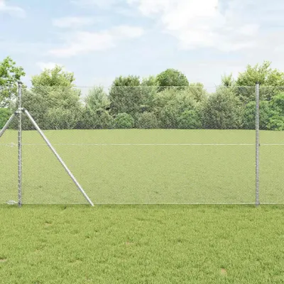 vidaXL Gard hexagonal 1 x 10 m Oțel galvanizat Argintiu