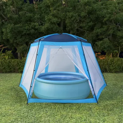 vidaXL Cort de piscină, albastru, 500x433x250 cm, țesătură