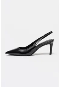 Pantofi din piele cu varf ascutit Gracey - Negru