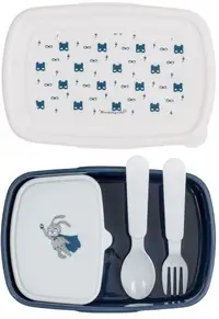 Set Bloomingville - Cutii si tacamuri, 4 piese, albastre