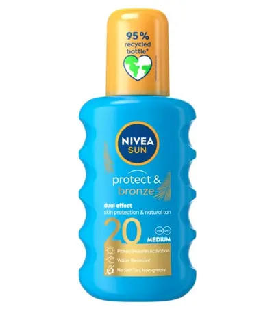 Nivea Sun Protect & Bronze - ulei-spray cu protectie solara pentru bronzare, SPF 20 – 200 ml