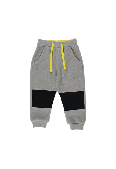 Pantaloni sport cu detaliu negru la genunchi - Fun Adventure - Gri - pentru baietei - Gri melange