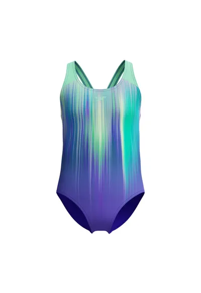 Costum inot fete Placement Splashback Digital albastru/mov - Mov