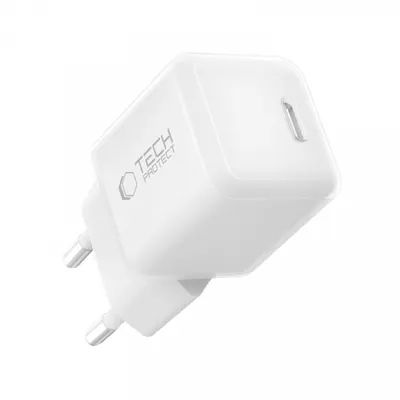 Incarcator Retea Tech-Protect NCM25, 25W, 3A, 1 x USB-C, Alb