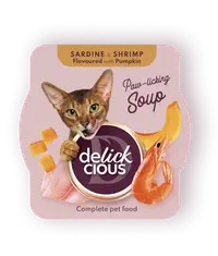 Delickcious Pisica Plic Supa Sardine Cu Creveti Si Dovleac 80 g