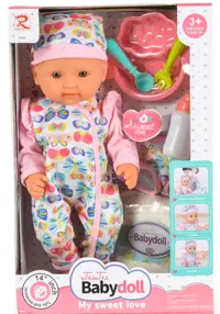 Set Tutu Love - Păpușă-bebeluș cu accesorii, roz, 36 cm