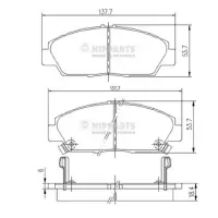 Set placute frana, frana disc NIPPARTS J3604037
