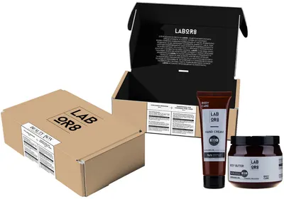 Labor8 Hemp Set - Ulei de corp și cremă de mâini cu ulei de cânepă, 250 + 75 ml