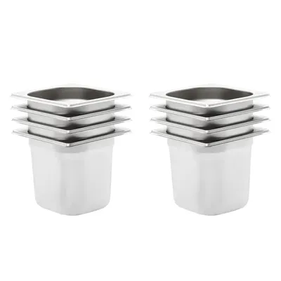 vidaXL Recipiente Gastronorm 8 buc. GN 1/6 150 mm oțel inoxidabil