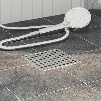 vidaXL Dren de duș cu puncte Argintiu 15 x 15 cm Oțel inoxidabil 304