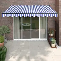 Gossi copertina automata retractabila, albastru si alb, 3,5x2,5 m