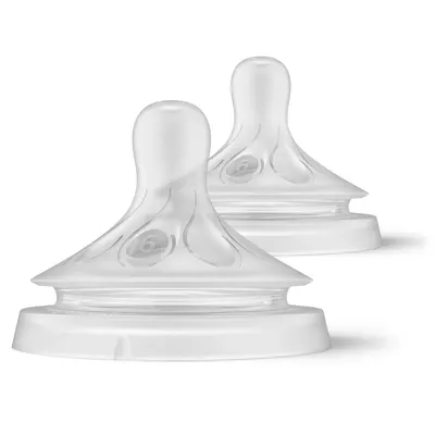Set tetine cu debit pentru hrana consistenta +6 luni SCY966/02 Natural Response SCY966/02, 2 bucati, Philips Avent