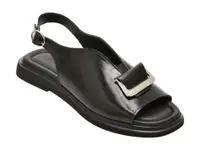 Sandale GOLD DEER negre, 22077, din piele naturala lacuita