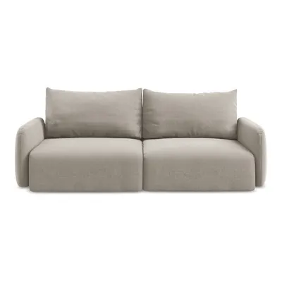 Canapea taupe extensibilă/cu spațiu de depozitare cu tapițerie din catifea 238 cm Kalena – Makamii