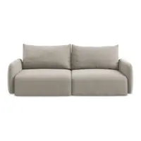 Canapea taupe extensibilă/cu spațiu de depozitare cu tapițerie din catifea 238 cm Kalena – Makamii
