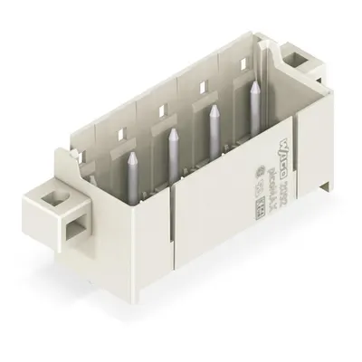 THT male header; 1.4 mm Ø solder pin; straight; clamping collar; Pin spacing 7.5 mm; 5-pole; light gray