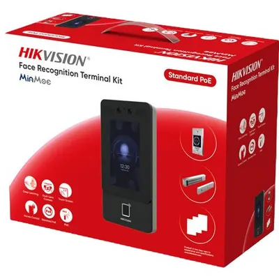 Kit terminal control acces TCP/IP cu Recunoastere faciala, Amprenta, Card Mifare, 2MP, WiFi, PoE - HIKVISION DS-KAS342