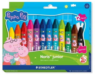 Creioane cerate Staedtler Noris Junior - Peppa Pig, 12 culori
