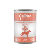CALIBRA Veterinary Diets Gastrointestinal Low Fat, XS-XL, Ton și Miel, dietă veterinară, conservă hrană umedă câini, sistem digestiv, (pate), 400g