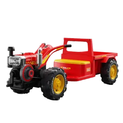 Motocultor electric pentru copii, Kinderauto BJLW1288 70W 12V, telecomanda, rosu