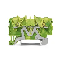 3-conductor ground terminal block; 1 mm²; suitable for Ex e II applications; side and center marking; for DIN-rail 35 x 15 and 35 x 7.5; Push-in CAGE CLAMP®; 1,00 mm²; green-yellow