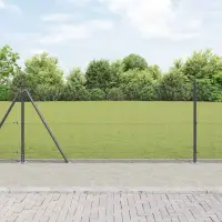 vidaXL Plasă de Sârmă Sudată cu Bază din Beton 100 x 1 m Gri Plasă
