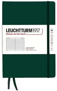 Caiet Leuchtturm1917 Natural Colors - A5, verde închis, liniat, copertă rigidă
