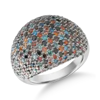 Inel din aur alb cu diamante multicolore de 4.08ct