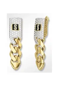 Cercei aurii - design alungit - 2.8cm - placati cu aur de 14k