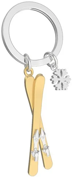 Breloc Metalmorphose - Ski with snowflake charm