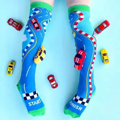 Șosete lungi colorate Madmia pentru băieți Racing cars 3-5 ani
