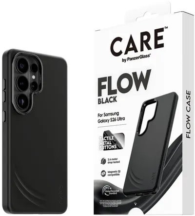 Husă CARE – Flow, Galaxy S26 Ultra, Qi, negru