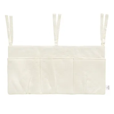 Organizator suspendat din muselina pentru pat, 60 x 30 cm, Little Amy, Crem
