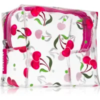BrushArt Accessories Transparent cosmetic bag geantă de cosmetice transparentă Sweet Cherry 15 x 14 x 9 cm 1 buc