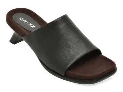 Papuci eleganti GRYXX negri, L2651, din piele naturala